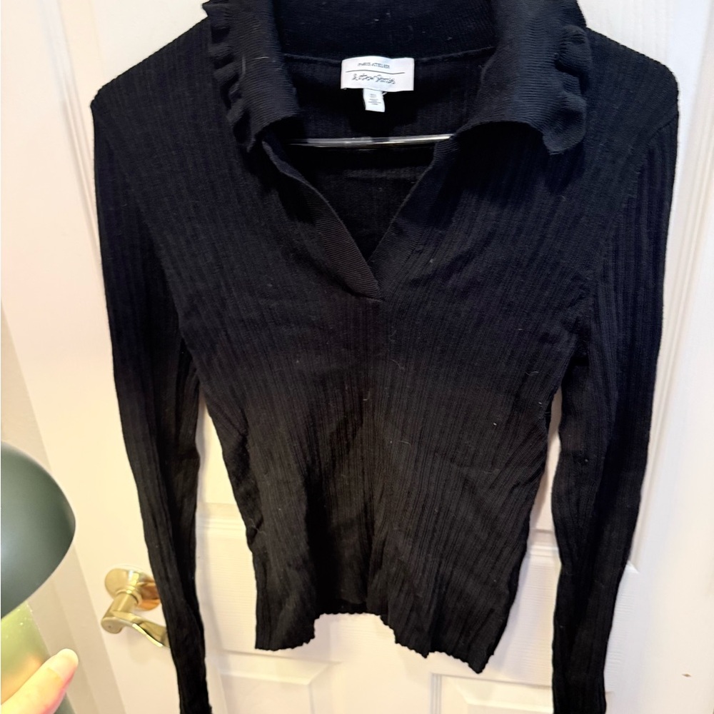& Other Stories Black Ribbed Sweater